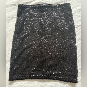 Massimo Dutti Black Sequin Skirt